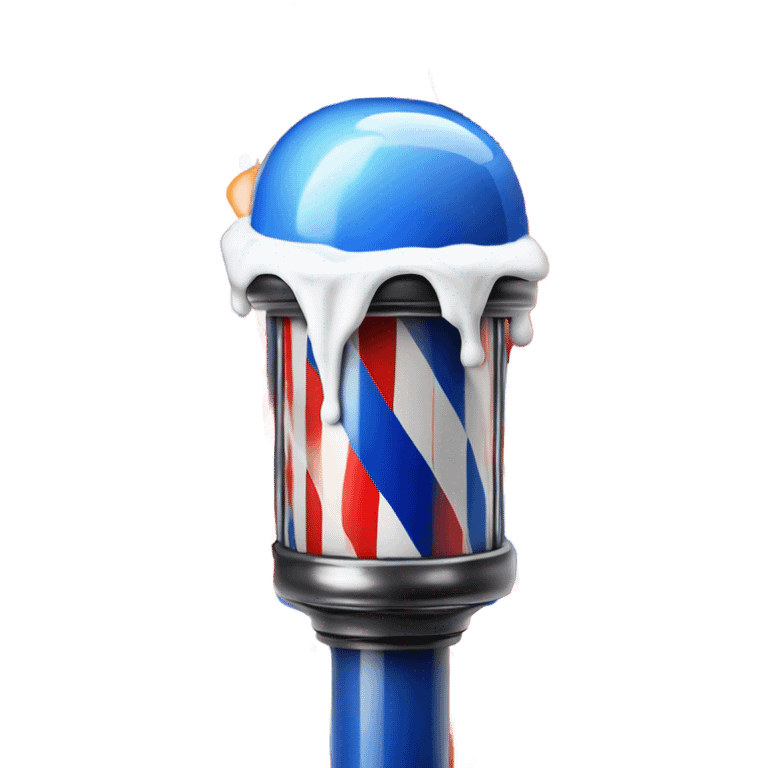 Barber pole dripping colors on fire emoji