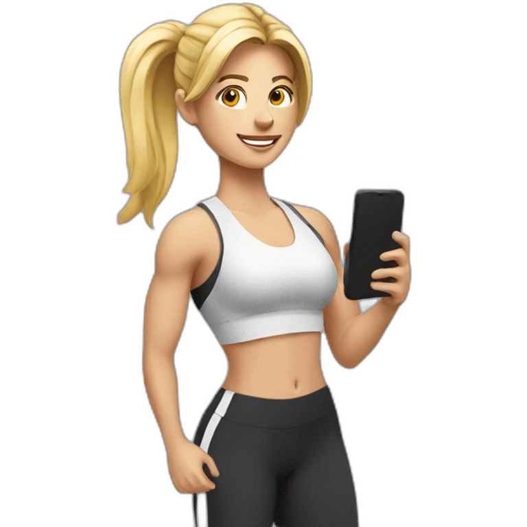 personal trainer with phone emoji