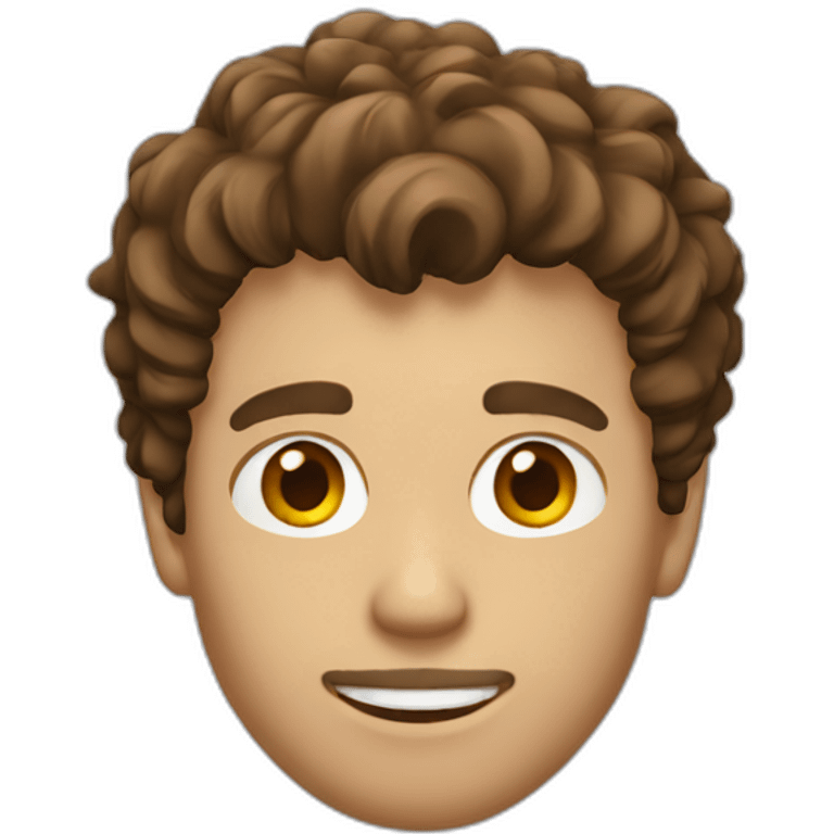 guy with brown shaggy hair and short stubble emoji