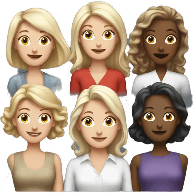 Group of white women with one women in middle birthday  emoji