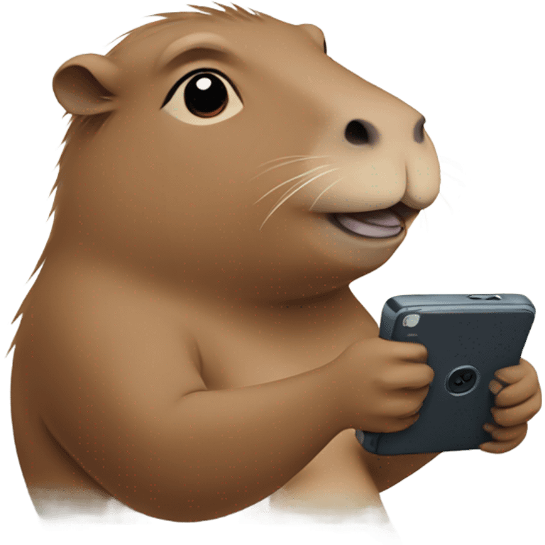 capybara takes video on phone emoji