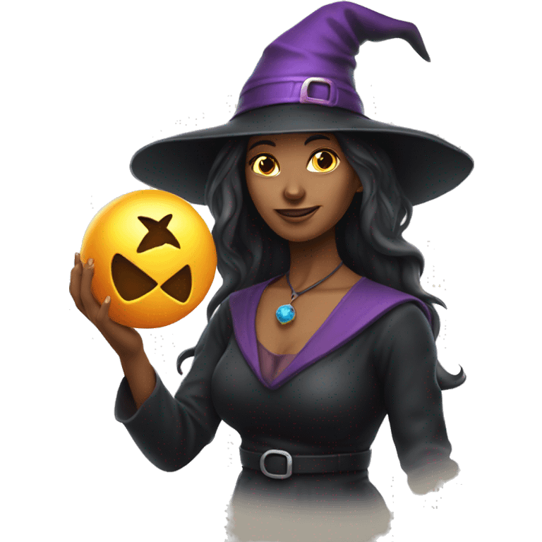 Woman with witch magic ball emoji