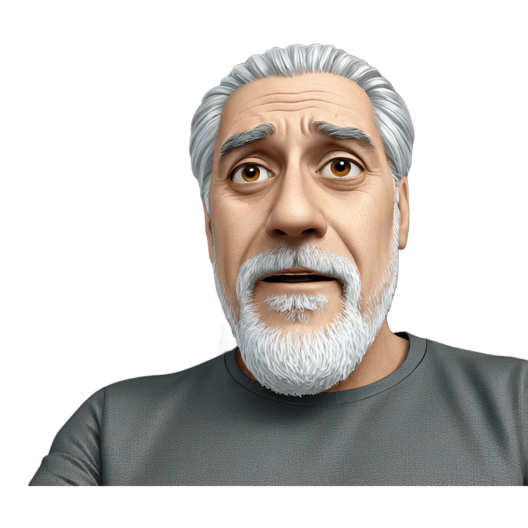 white haired old man portrait emoji