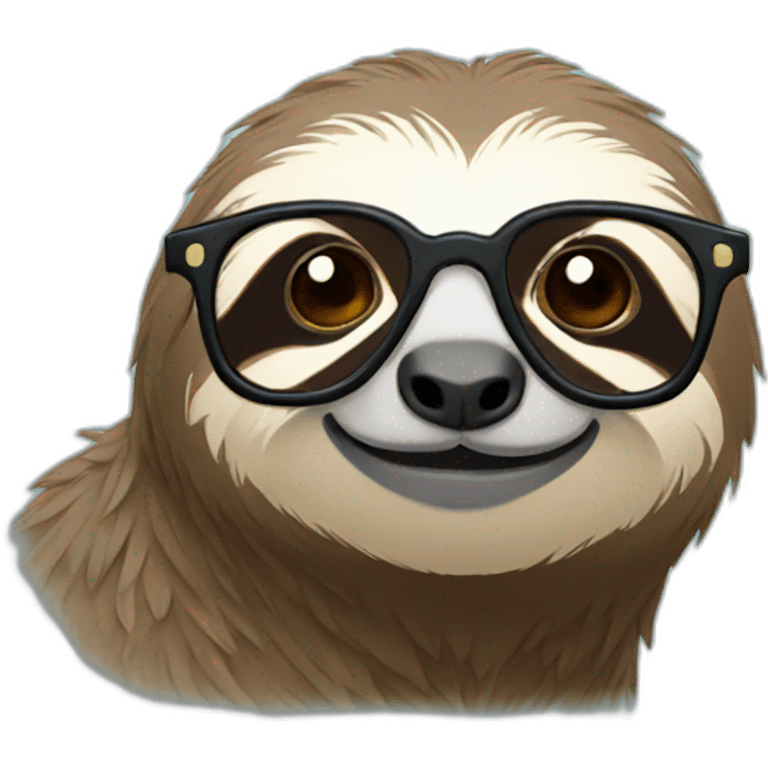 A sloth with glasses on emoji