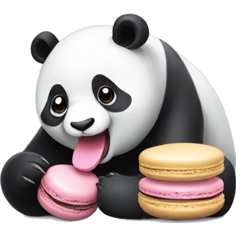 panda eating a macaron emoji