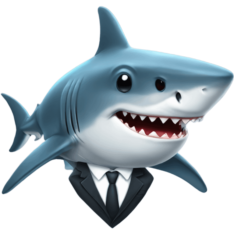 shark wearing a suit emoji