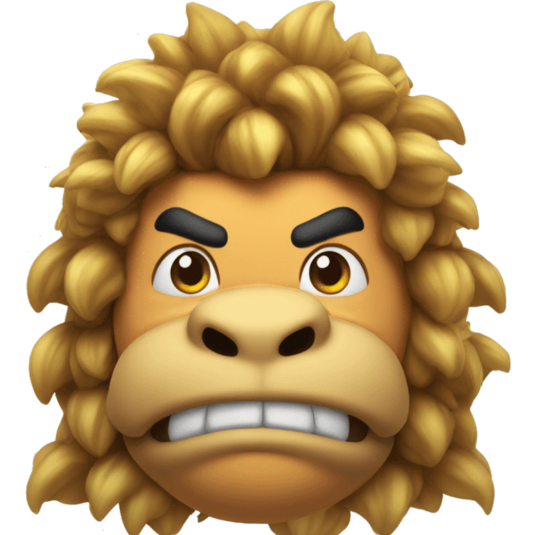 Bowser with curly long hair emoji