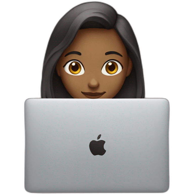 Girl-hold-MacBook emoji