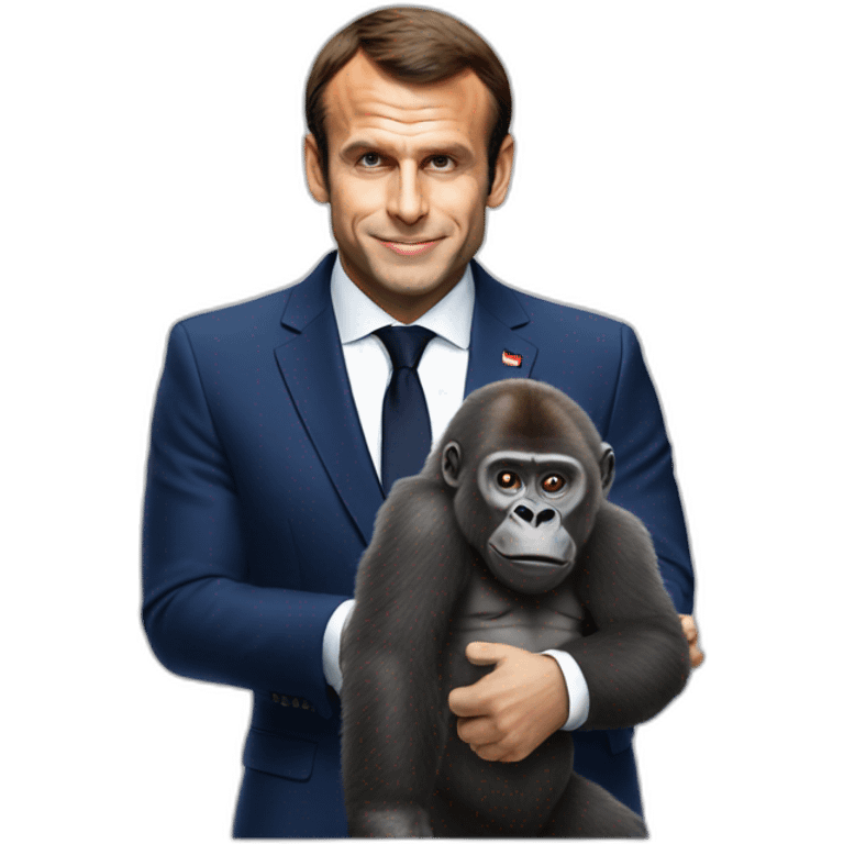 Gorilla with Emanuel Macron emoji