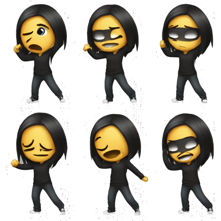 An emo girl dabbing emoji