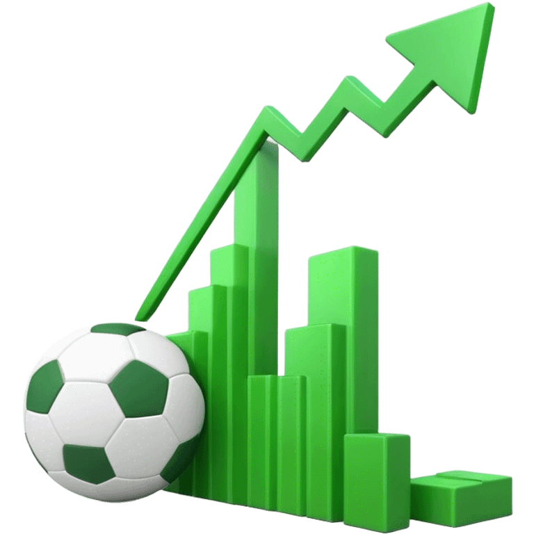 Cinematic realistic 3d growing football graph emoji