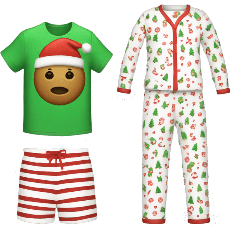 christmas pajama set emoji