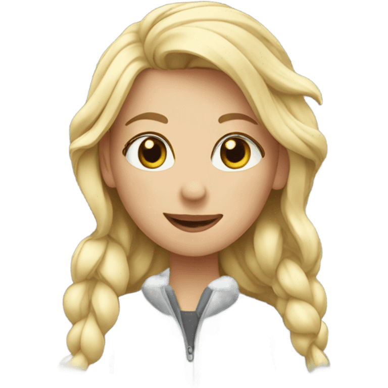 Blond girl in snow emoji