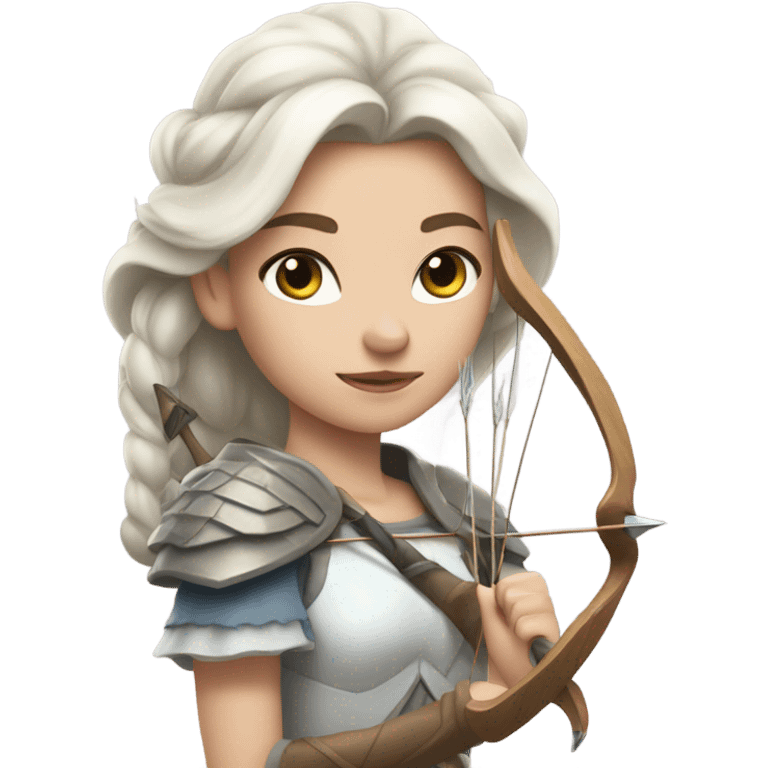 Supercell White skin princess with bow and 3 arrows emoji