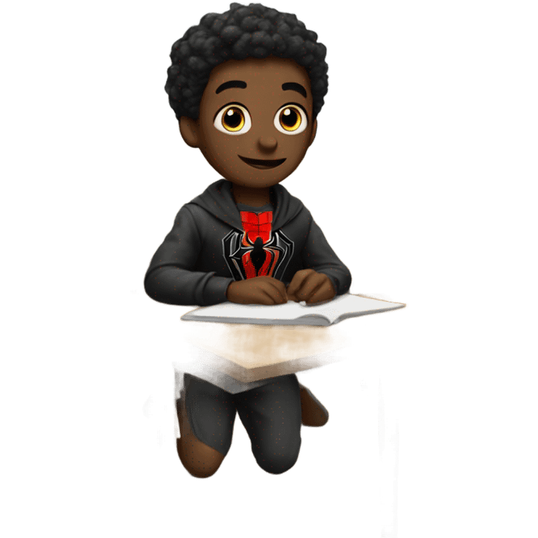 black spider-man go to school  emoji