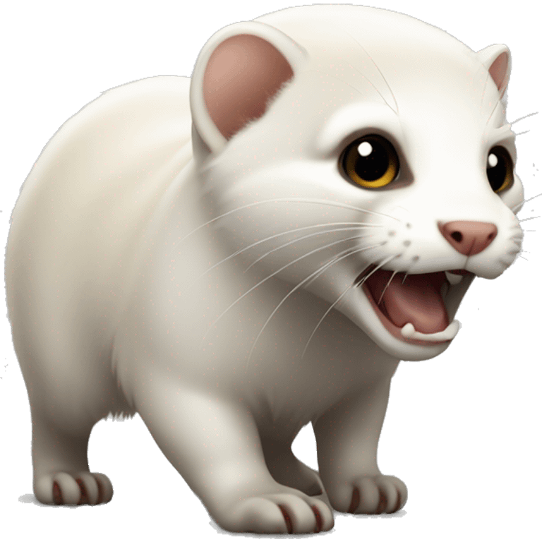 Ios 9.1 emoji style, white pouncing ferret emoji