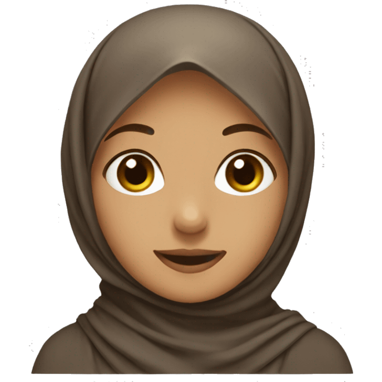 girl wearing brown hijab with warm smile emoji