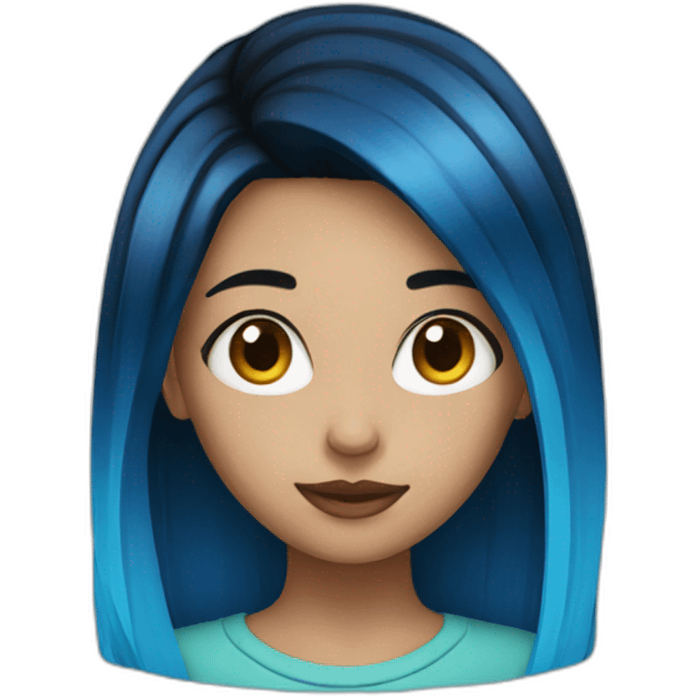 Girl with black amd blue hair emoji