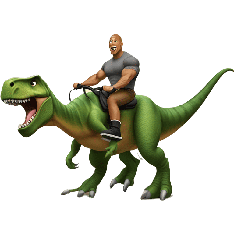 Dwayne The Rock Johnson Riding a dinosaur emoji