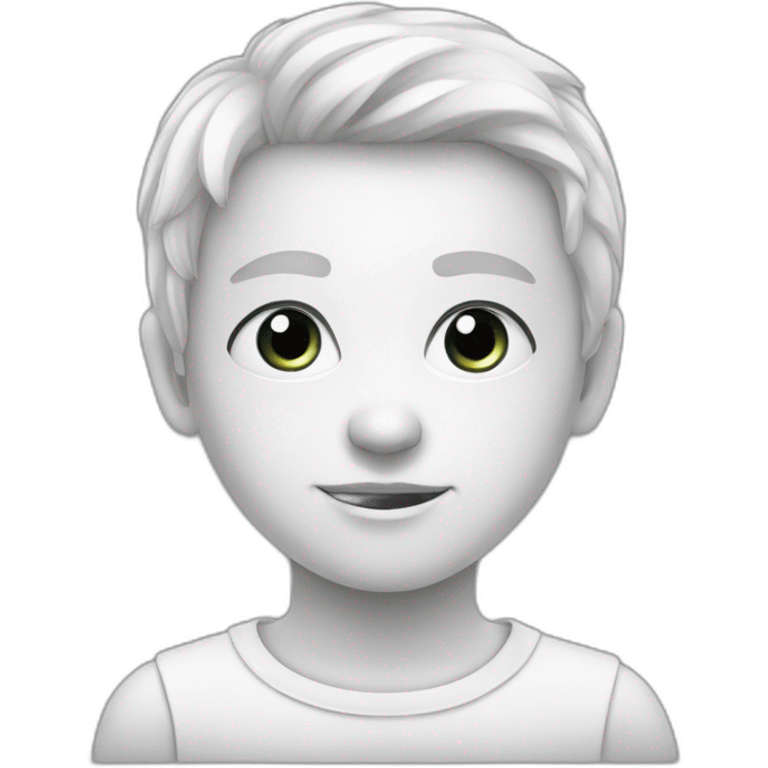 Single young human white vector emoji