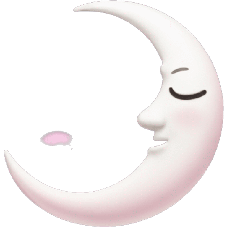 White Crescent moon and pink clouds emoji