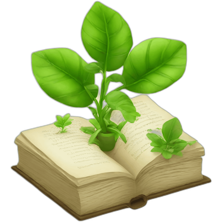 Encyclopedia with plants emoji