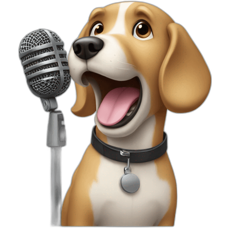 dog singing on a microphone emoji