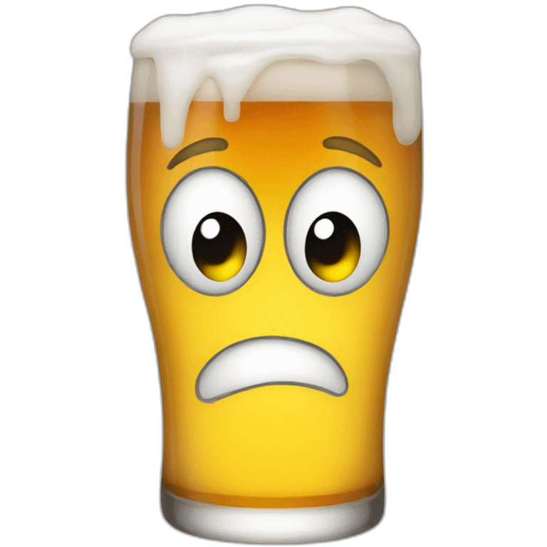 Emo glass of beer emoji frowning emoji