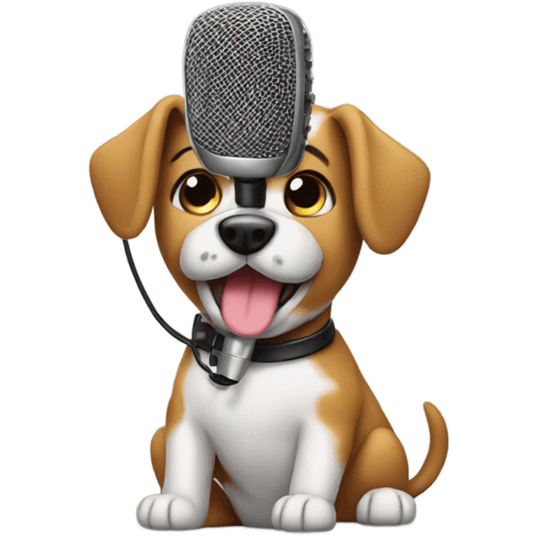 Dog with a microphone  emoji