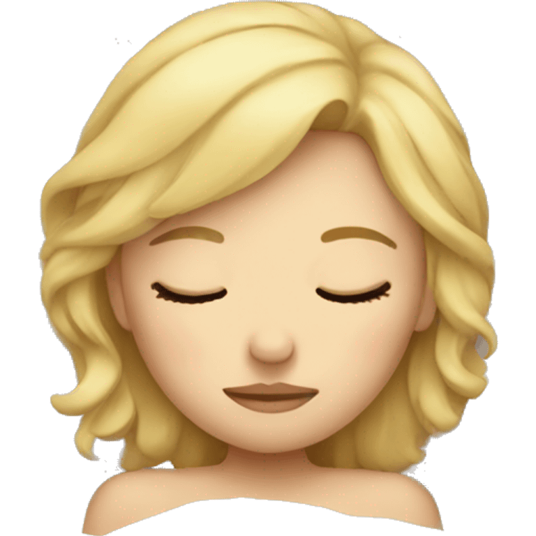 Blonde girl asleep emoji