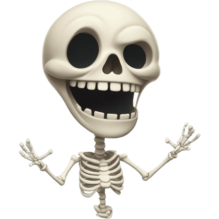 blown away skeleton emoji