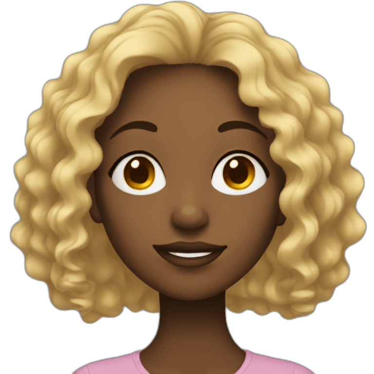 black woman with wavy hair emoji