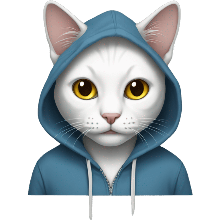 Cat with hoodie  emoji