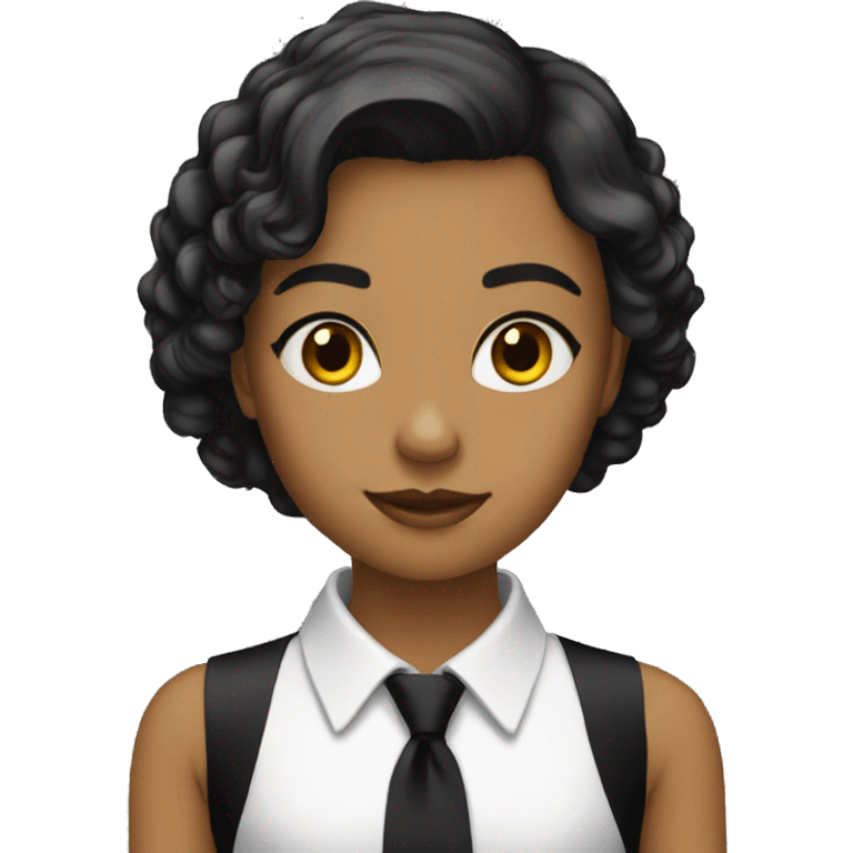 Girls in black tie emoji