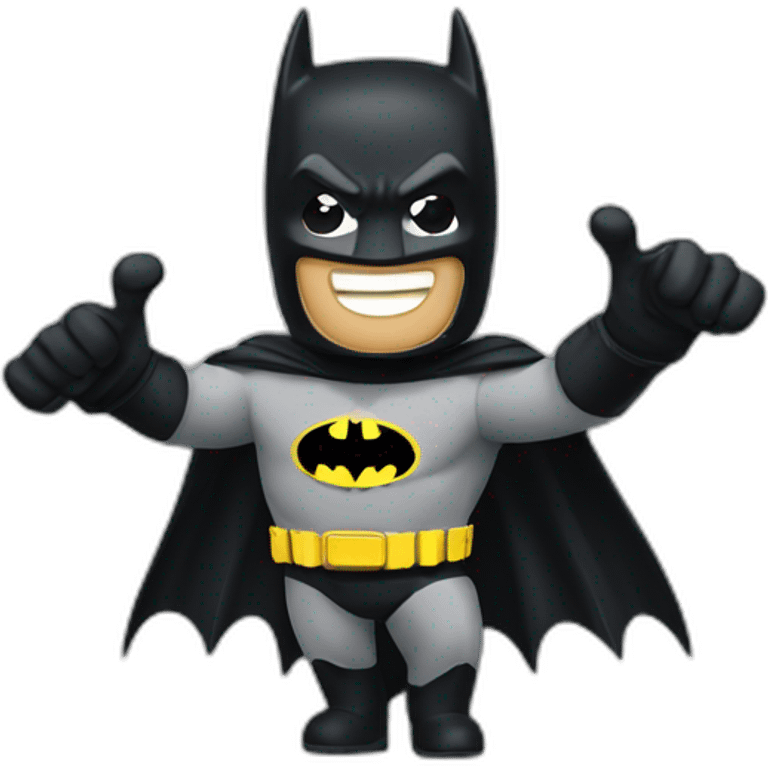 batman being excited with his hands in the air emoji