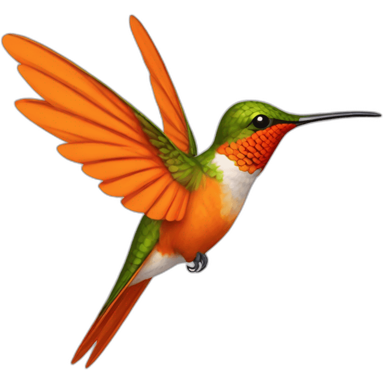 Flying orange coloured hummingbird emoji