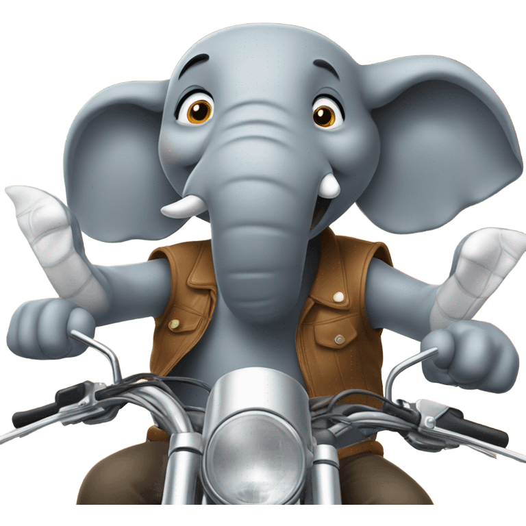 Elephant on a motorcycle ￼ emoji