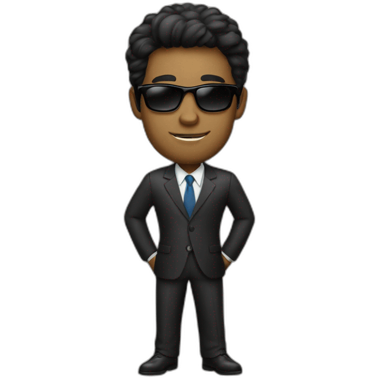 Black haired businessman wearing sunglasses emoji