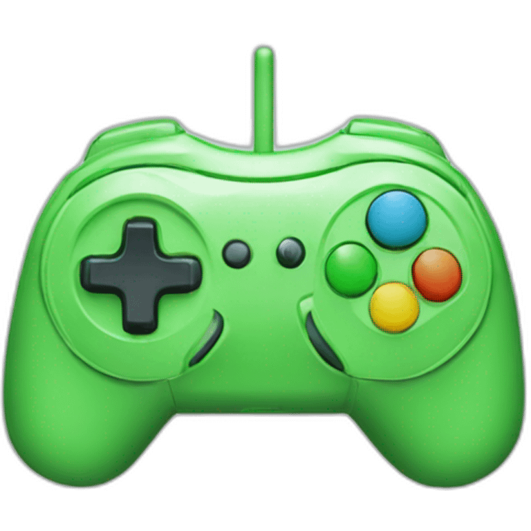 gamepad with colour green emoji