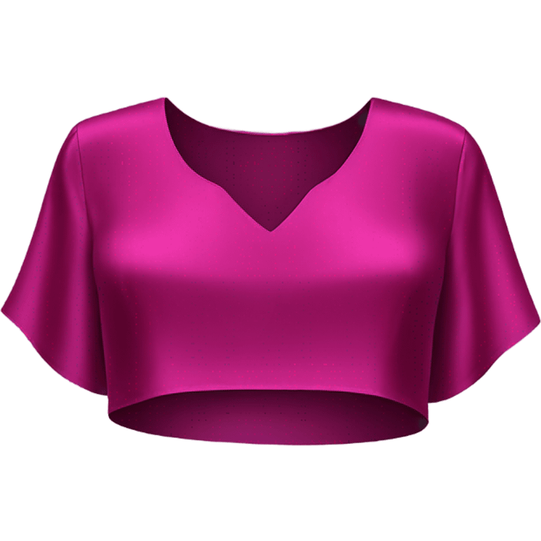 Realistic magenta cut out silk crop top blouse. emoji