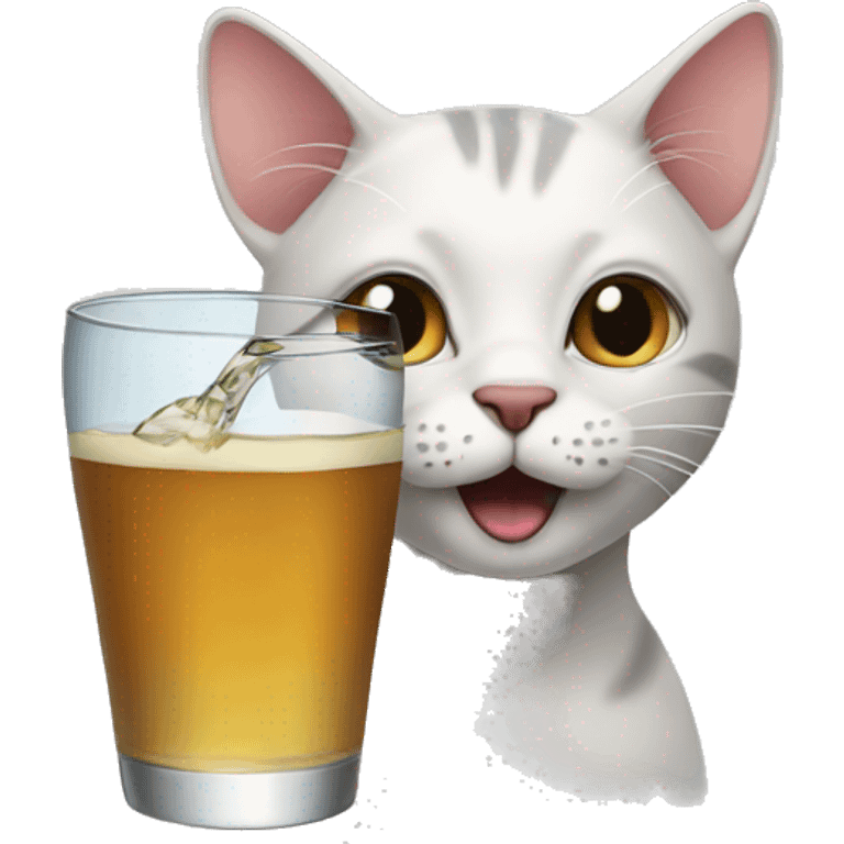 cat drinking emoji