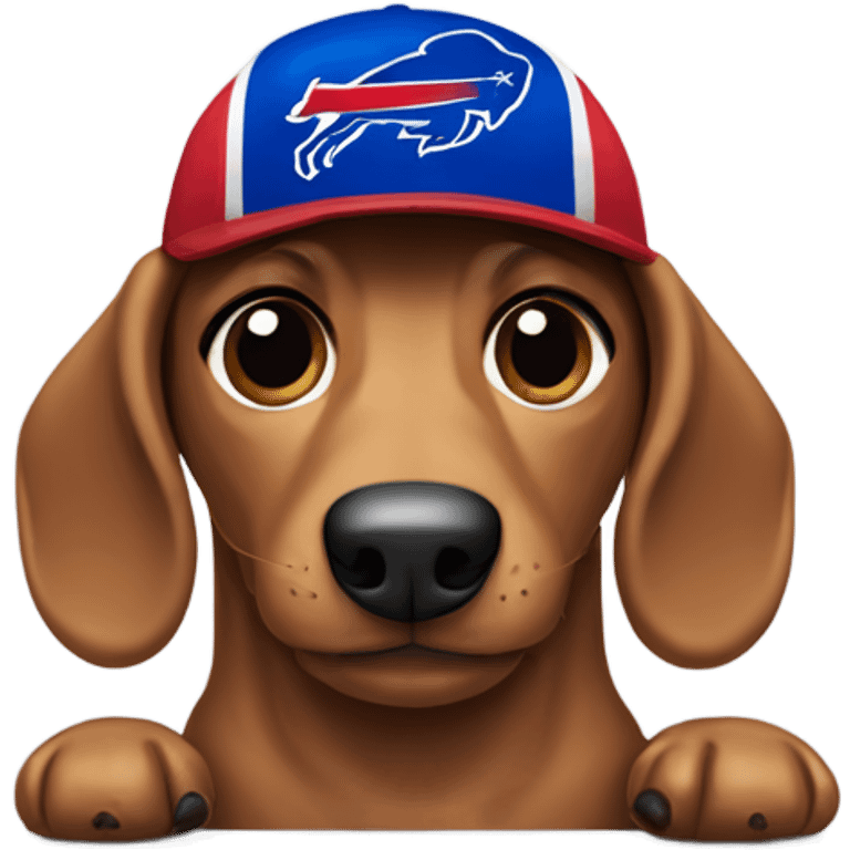 Wiener dog wearing a buffalo bills jersey  emoji