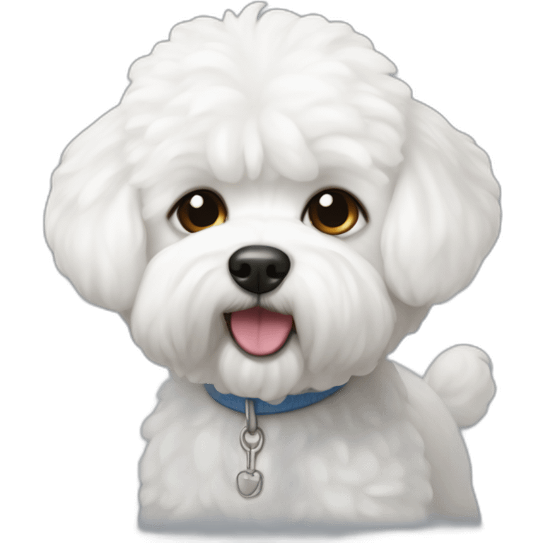 Perro blanco Bichon maltes emoji