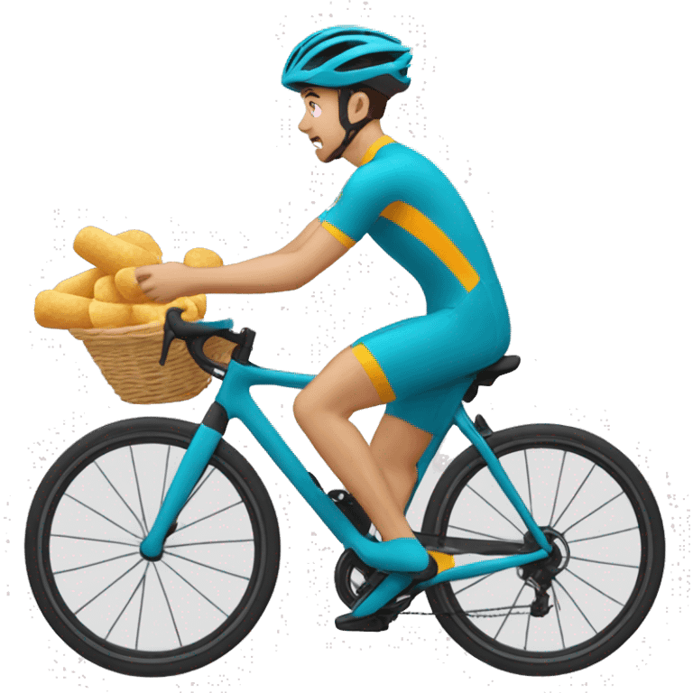 Cycliste qui mange des pâtes  emoji