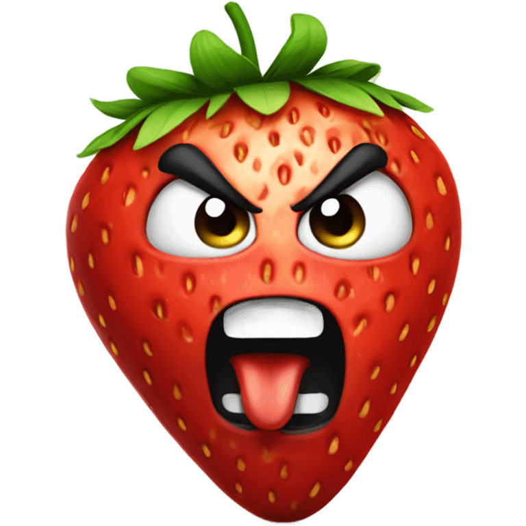 Angry strawberry emoji