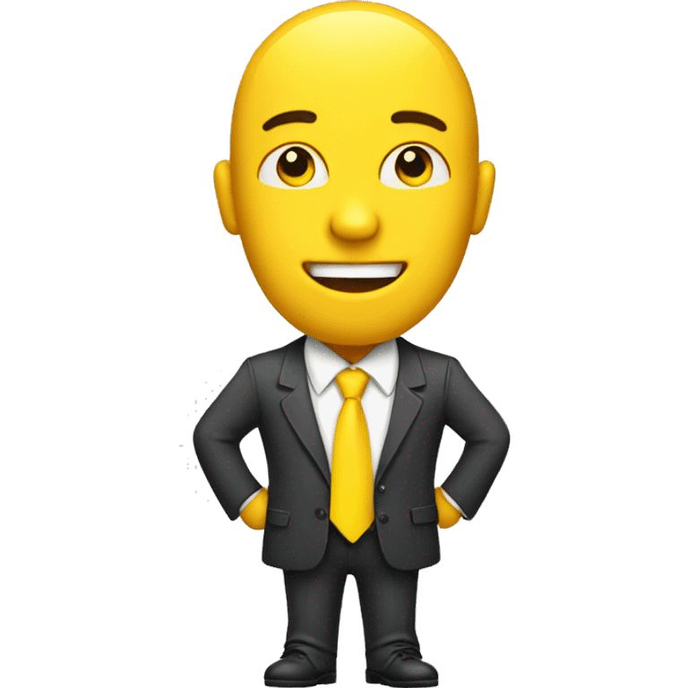 yellow stand business man with tie emoji