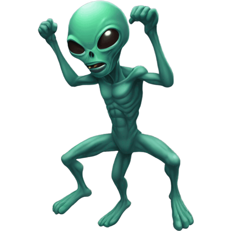 Alien doing pull up emoji