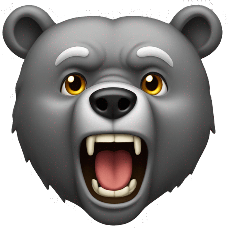 realistic-grey-bear-so-angry-and-screams emoji