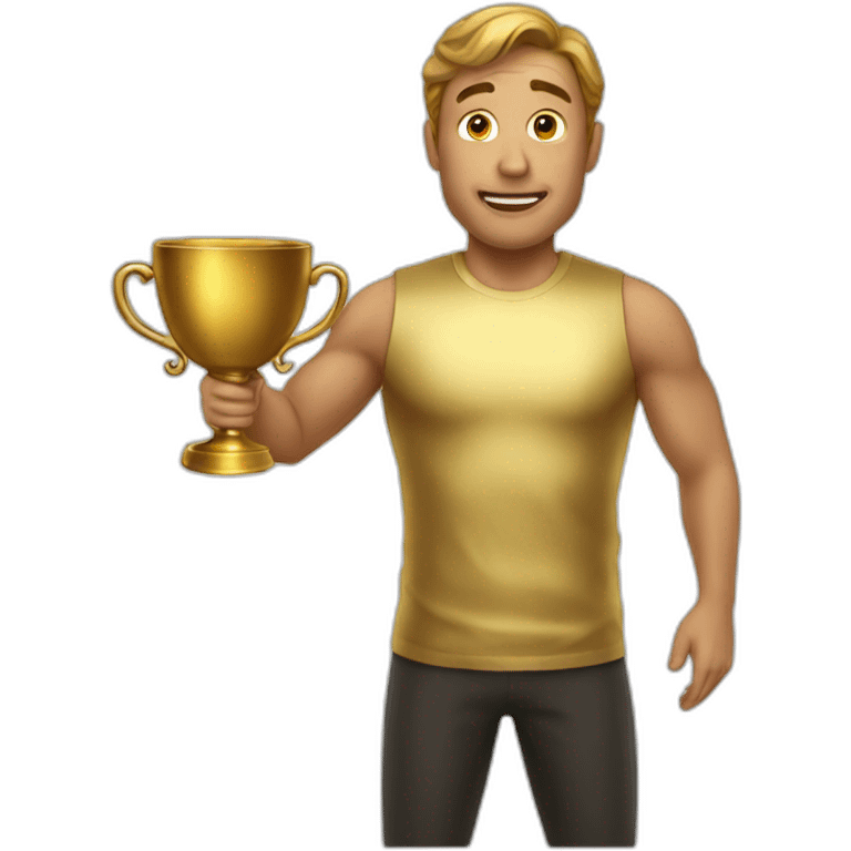 Golden cup man emoji