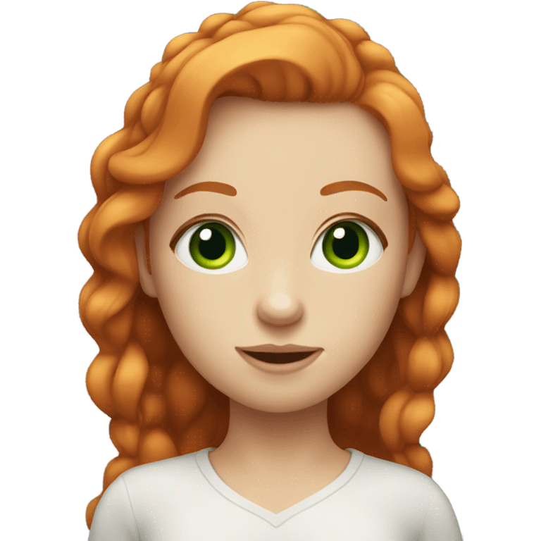 pretty ginger girl with green eyes and eyelashes  emoji